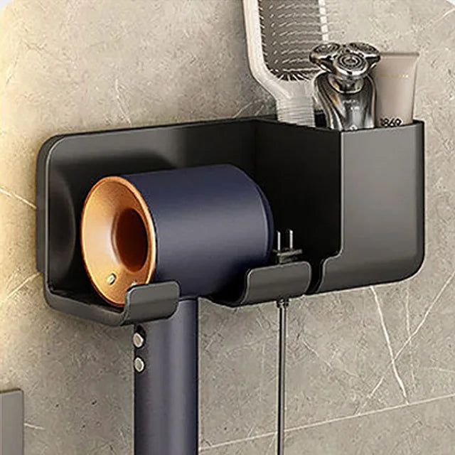 Mounted Hair Dryer Holder Organiser