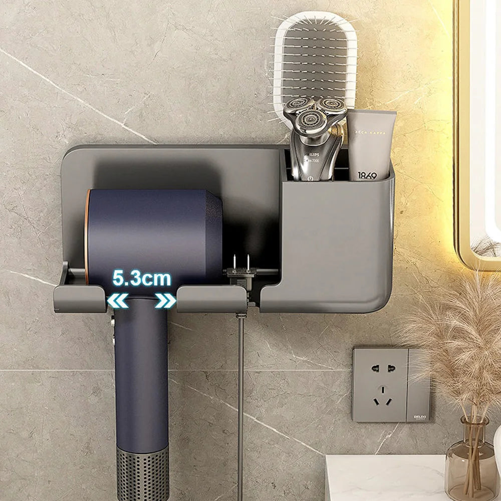 Mounted Hair Dryer Holder Organiser